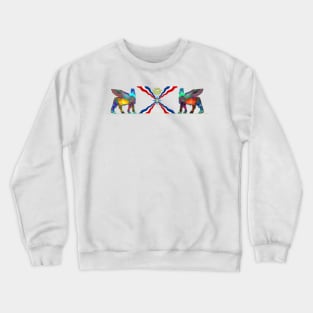 Assyrian Flag And Lamassu Crewneck Sweatshirt